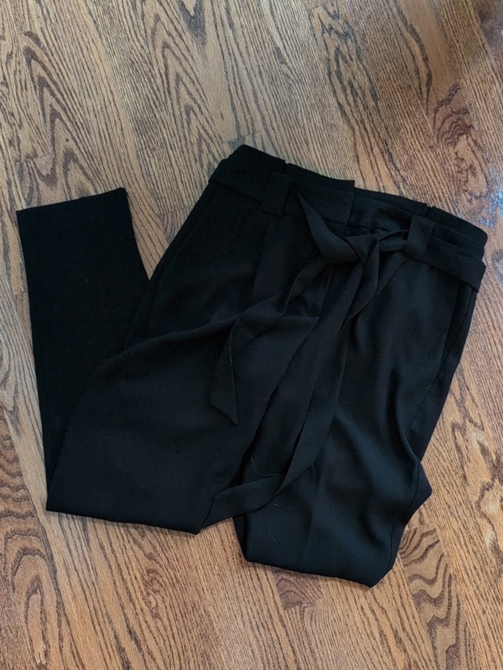 Express Paper Bag Waist Ankle High Rise Black Pants Size 8 Long